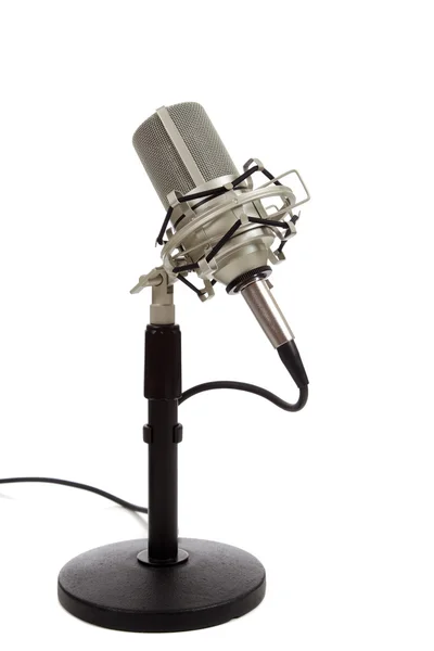 Vintage ribbon microphone on a white background — Stock Photo, Image