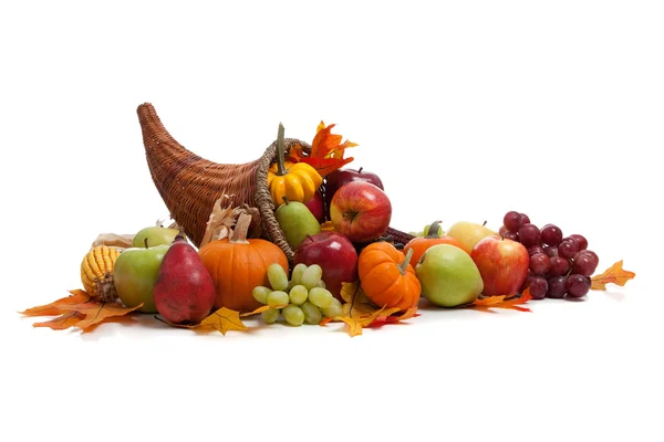 Fall cornucopia on a White back ground — Stock Photo, Image