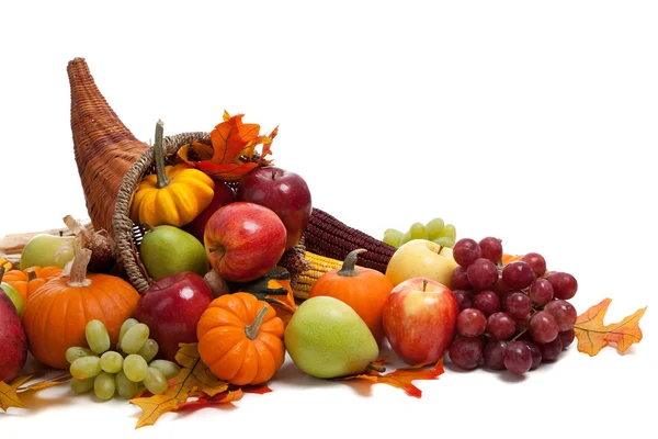 Fall cornucopia on a White back ground — Stock Photo, Image