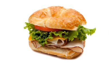 Hindili sandviç çörek üzerinde