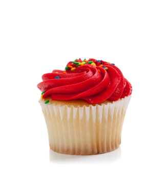 sprinkles beyaz ile kırmızı cupcake