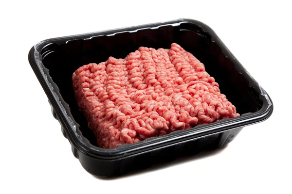 Raw hamburger meat on white — Stock Photo, Image