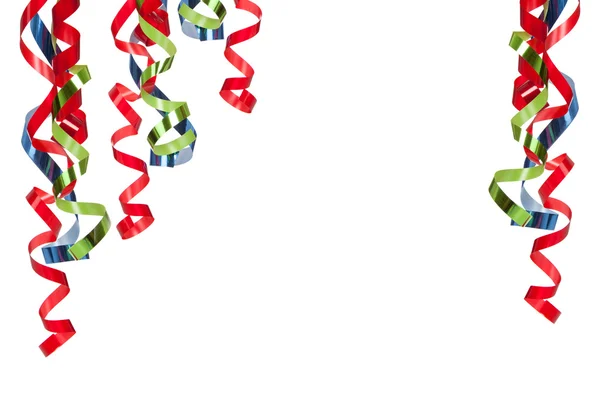 Кучеряві стрічки на білому — стокове фото
