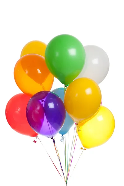 Barevné balónky na bílém pozadí — Stock fotografie