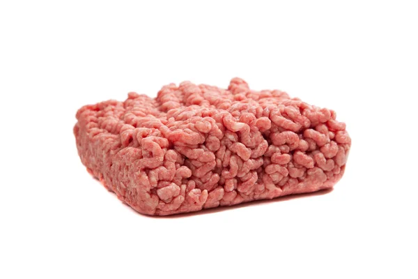 Raw hamburger meat on white — Stock Photo, Image