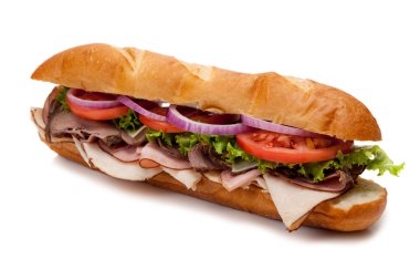 Submarine sandwich on a white background clipart