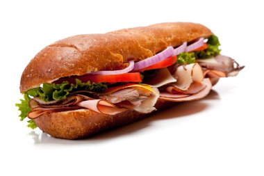 A submarine sandwich on a white background clipart
