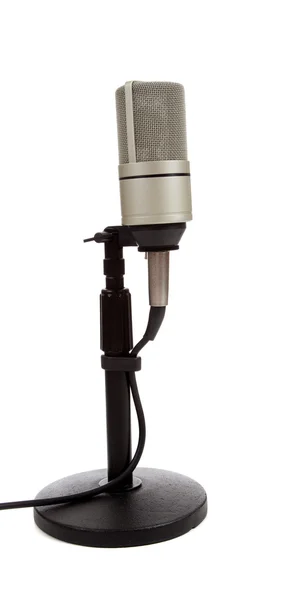Ročník mikrofon na bílém pozadí — Stock fotografie