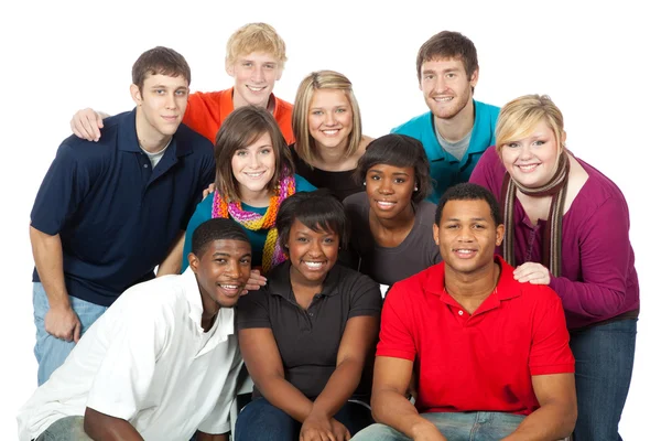 Grupp av flera raser högskolestudenter — Stockfoto