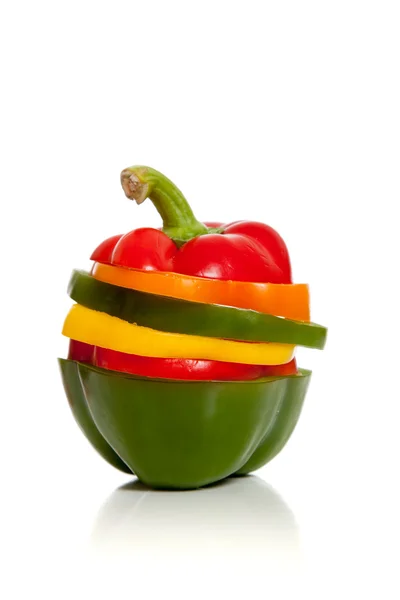 A pepper made of slices of peppers — Stock Photo, Image