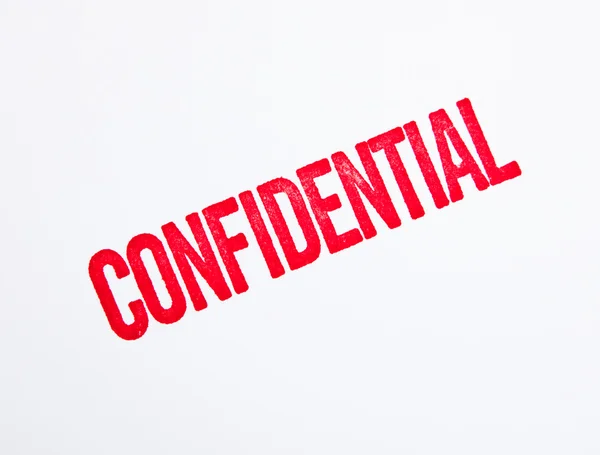 Red confidential stamp on white — Stock Photo, Image