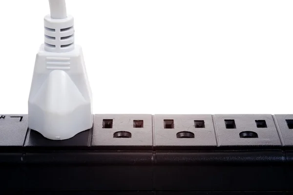 A black power strip with empty outlets — Stock Photo, Image