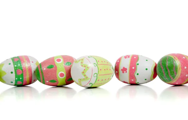 Decorated easter eggs on white — Stock Photo, Image