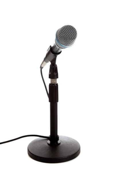 Microfone em branco com espaço de cópia — Fotografia de Stock