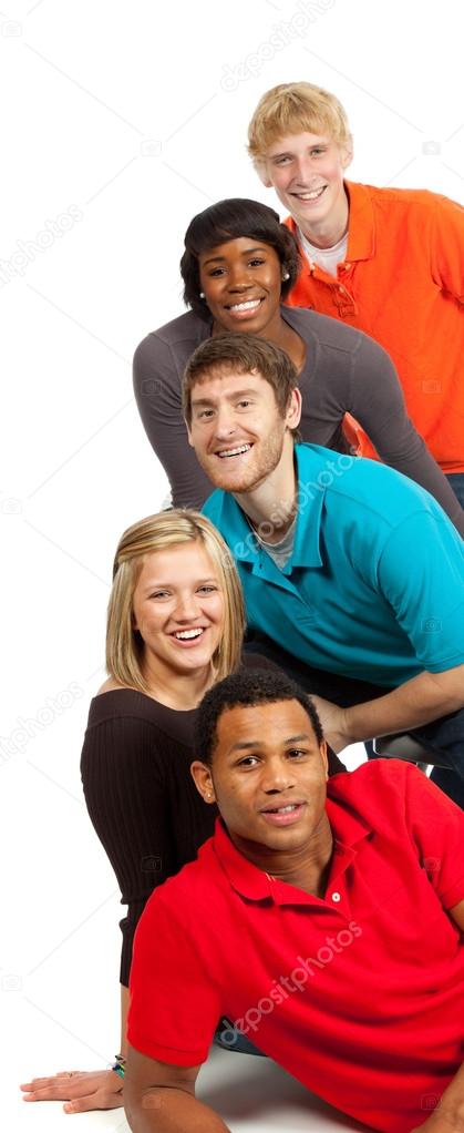 Group of multi-racial college students