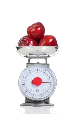 ölçekli beyaz üzerine kırmızı elmalar