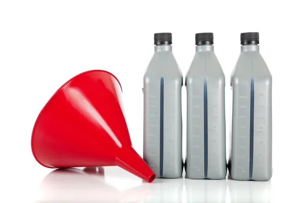 litre motor yağı beyaz ve kırmızı huni