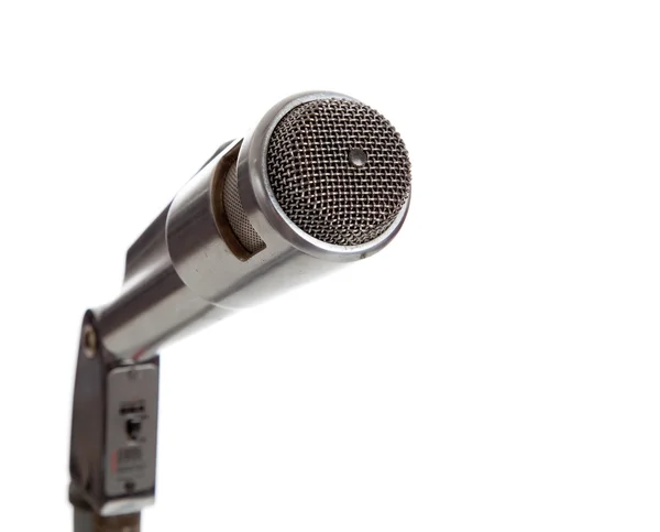 Microphone on white with copy space — Stock Photo, Image