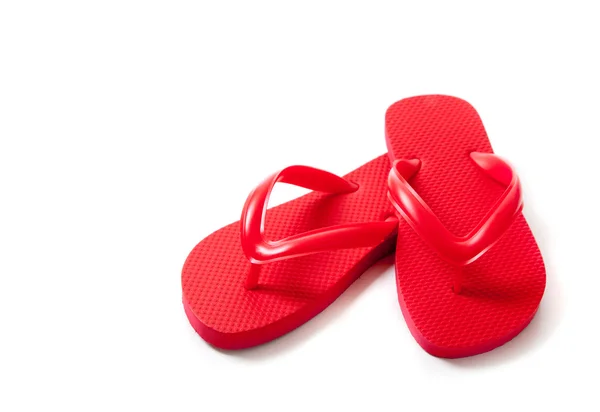 Farbige Flipflops auf weißem Hintergrund — Stockfoto