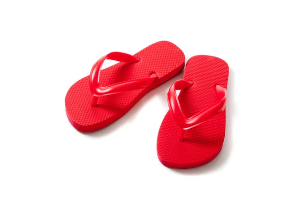 Färgade flipflops på vit bakgrund — Stockfoto