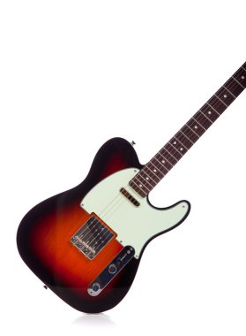 Beyaz arkaplanda elektro gitar