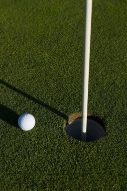 Golf topu deliğe yakın