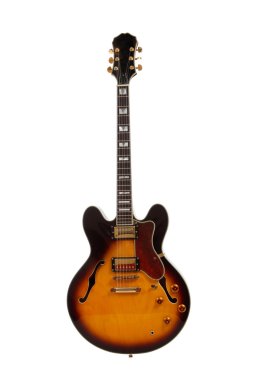 Beyaz arkaplanda elektro gitar