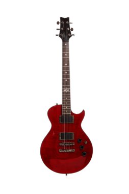 Beyaz arkaplanda elektro gitar