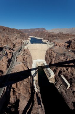 Hoover Dam on Colorado river and Lake Meade Arizona clipart