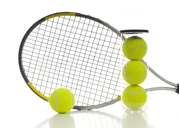 Tennis Balls and Racket — Stock Photo, Image