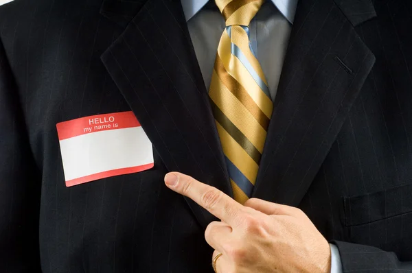 Business man with Name Tag — Stock Photo, Image
