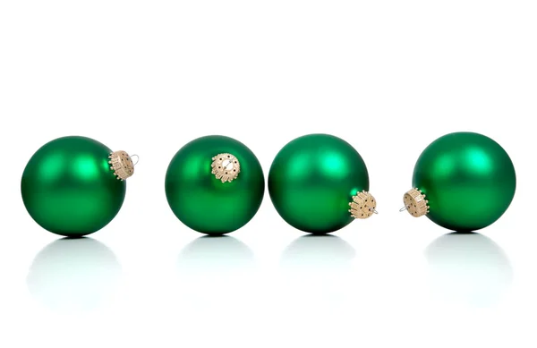 Green Christmas ornaments, baubles — Stock Photo, Image