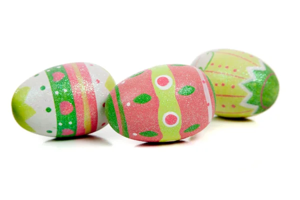 Decorated easter eggs on white — Stock Photo, Image