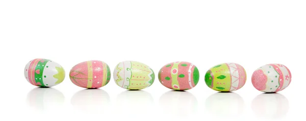 Decorated easter eggs on white — Stock Photo, Image