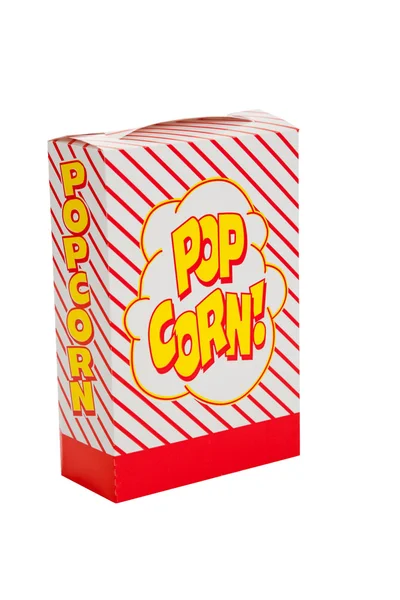 Prokládané popcorn box na bílém pozadí — Stock fotografie