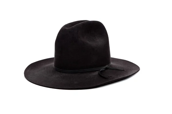 Black cowboy hat on white — Stock Photo, Image