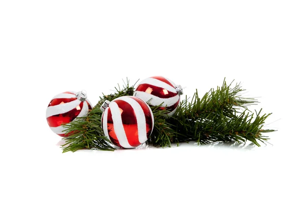 Ornamenti di Natale rosso, bagattelle — Foto Stock