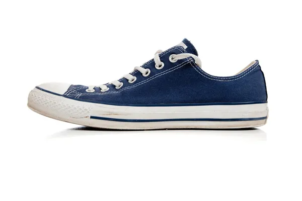 Blue tennis shoe on white — Stock Photo, Image