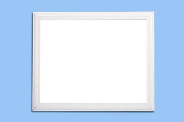 Wit frame of marker bord op blauw — Stockfoto