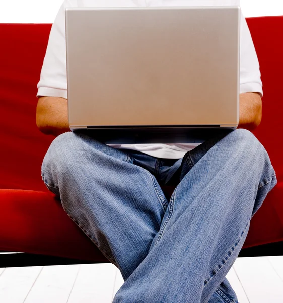 Young Man working on Laptop — Stock Photo, Image