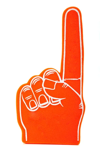 Orange Foam Spirit finger keepsake on a white background — Stock Photo, Image