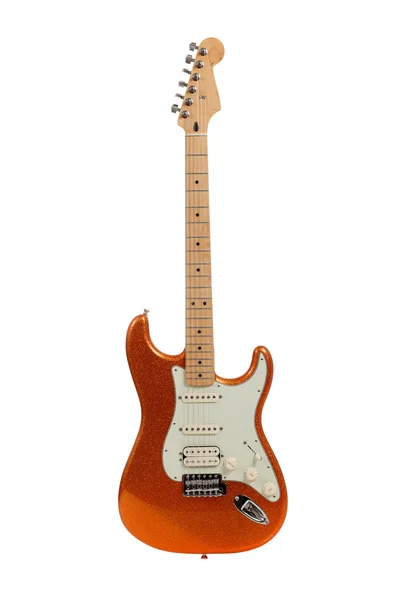 Elektrická kytara na bílém pozadí — Stock fotografie