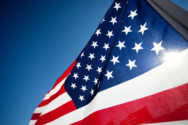 Amereican Flag display commemorating national holiday — Stock Photo, Image