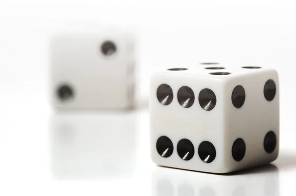 White Dice on White — Stock Photo, Image