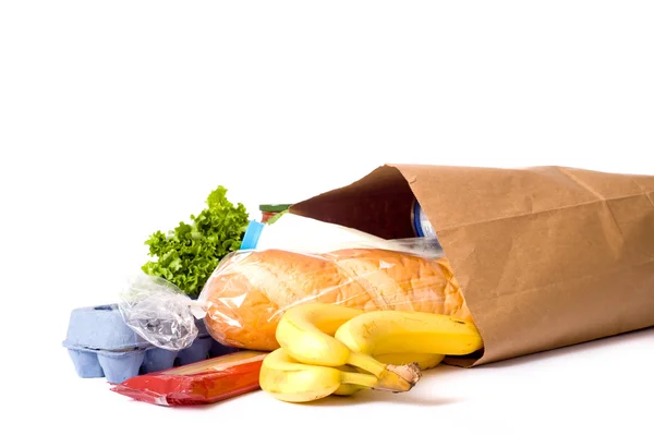 Bag of Groceries on WHite — Stock Photo, Image