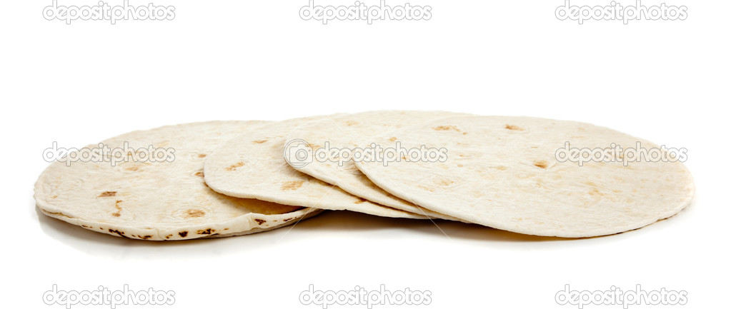 Flour tortillas on white