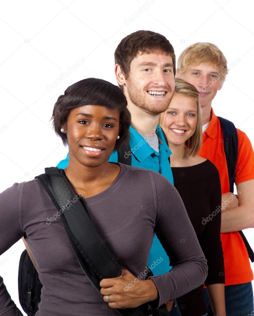 Diverse group of college students