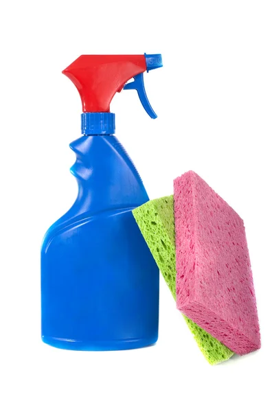 Spray Bottle and Sponges — Stock Photo, Image