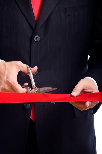 Cutting Red Ribbon — Stock Photo, Image