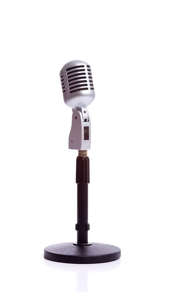 Beyaz Vintage mikrofon — Stok fotoğraf